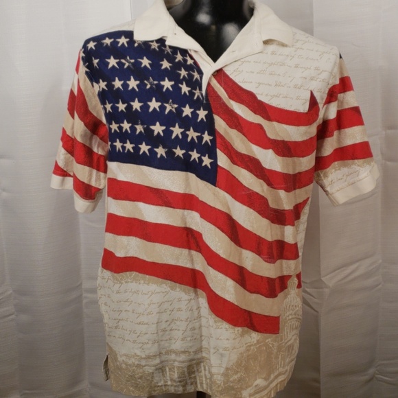 Mens Royal Air American Flag Polo size XL - Picture 1 of 5